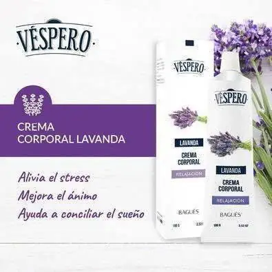 Crema corporal lavanda 100 g Vespero -Bagues - Relajante - Alivia tensiones y Repele Insectos