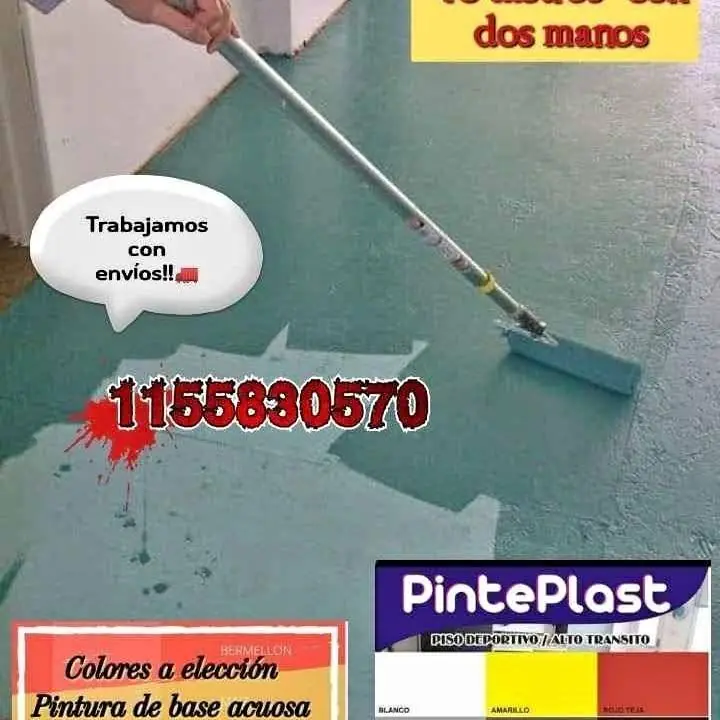 Pintura de piso color, resistente al tránsito ,exterior , interior Trabajamos con envíos