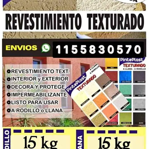 Revestimiento texturado tipo tarquini es impermeable, resistente, flexible