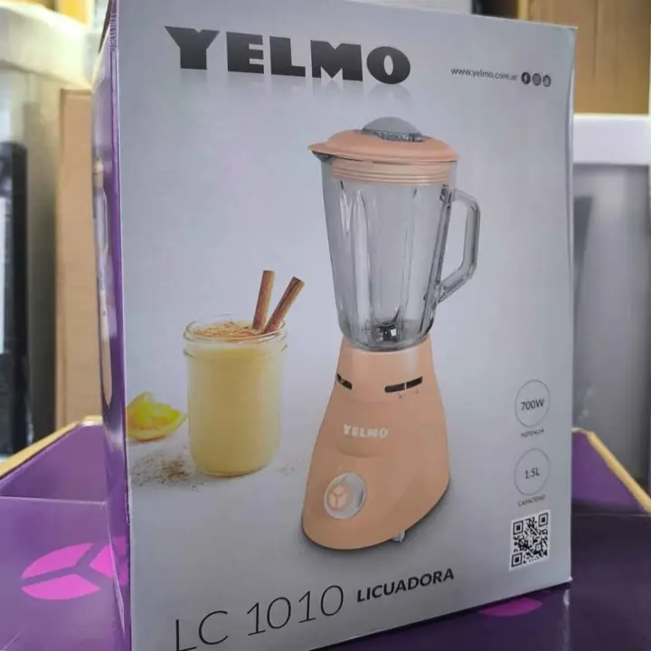 Licuadora yelmo jarra de vidrio 1.5LTS cuchilla 6 hojas 700W