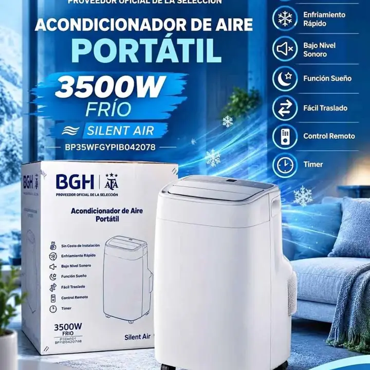 Aire portátil BGH silent air 3500W frío/calor mod: BP35WFGY