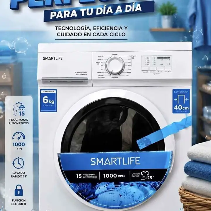 Lavarropas Smartlife 6KG 1000 rpm | modelo SL-WMU061000W