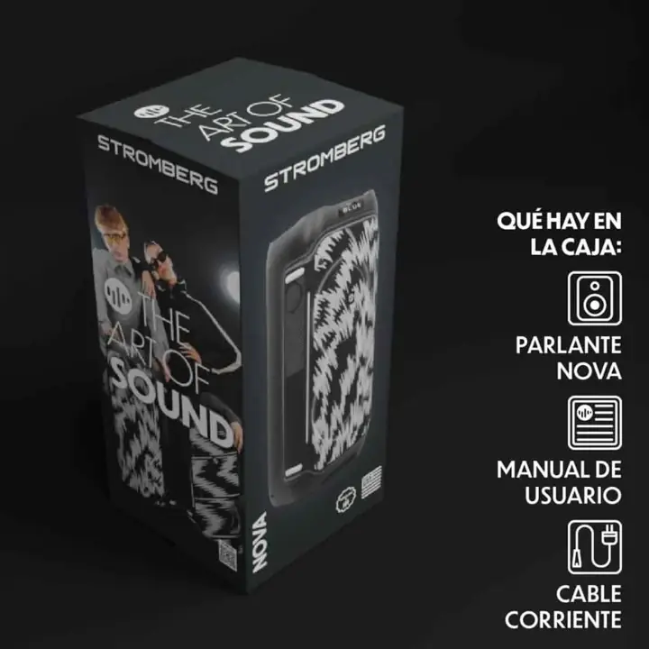Parlante portátil stromberg nova 100W con luces LED
