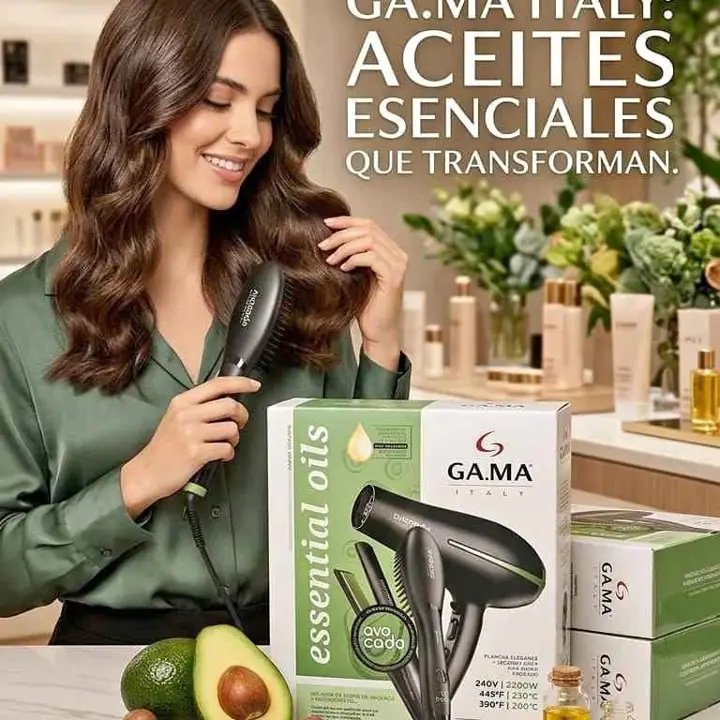 Combo ga.ma avocado plancha + secador +mini alisador