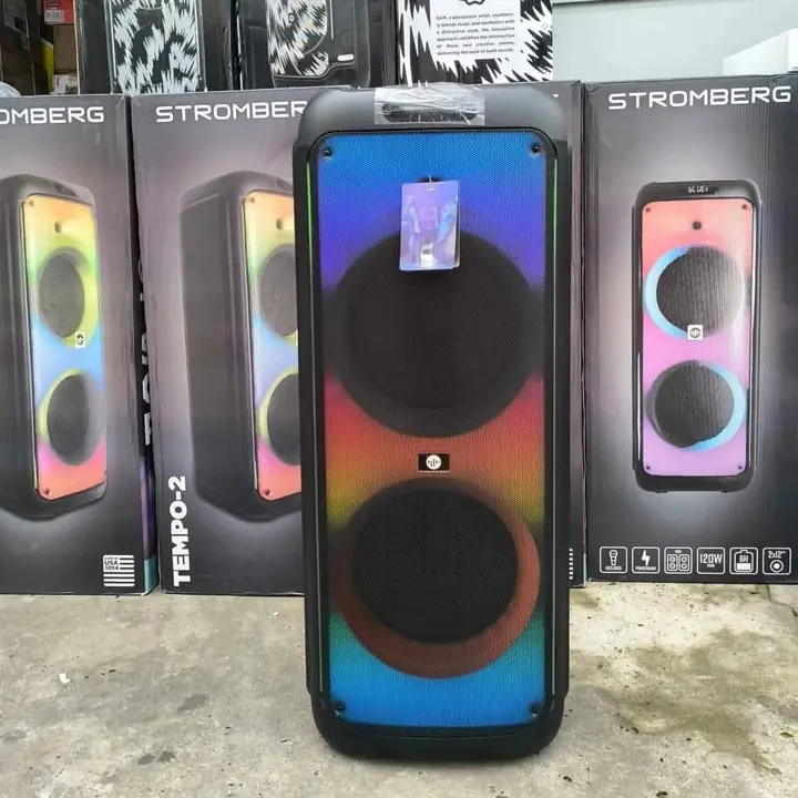 Parlante torre stromberg tempo 2 doble woofer 12" + micrófono