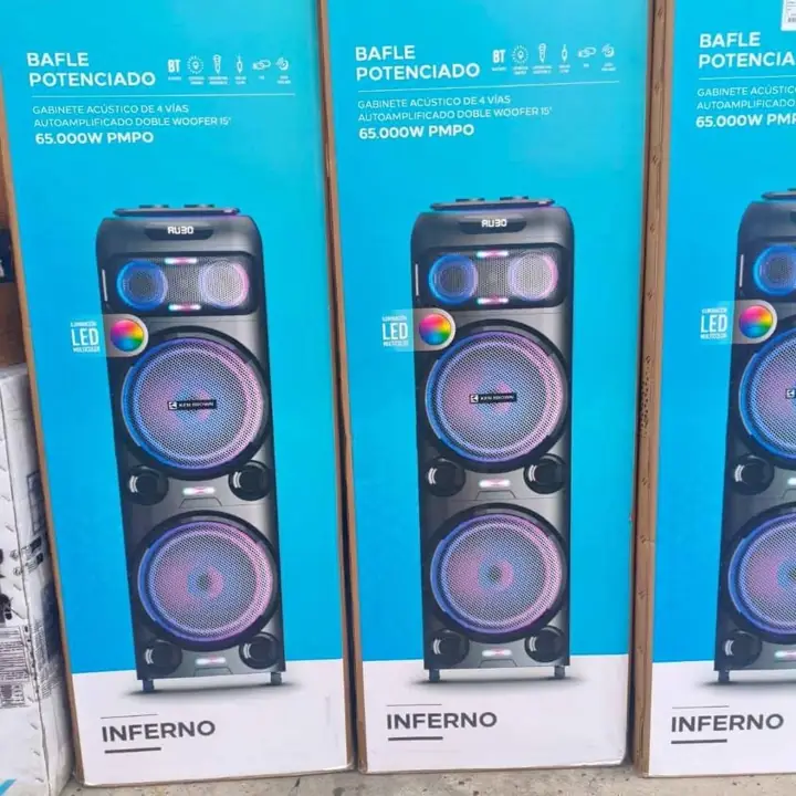 Parlante torre ken brown inferno 65.000W doble woofer 15"