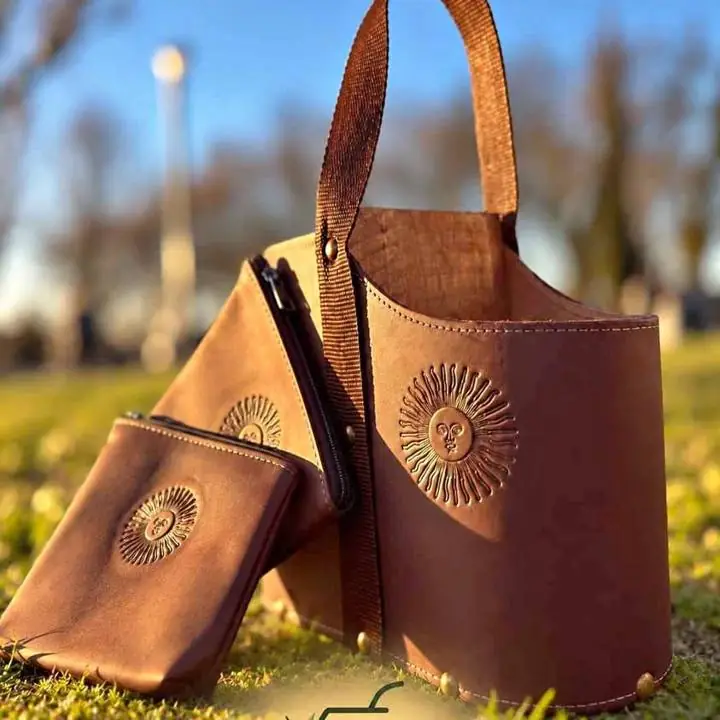 Set Matero Cuero Bordo