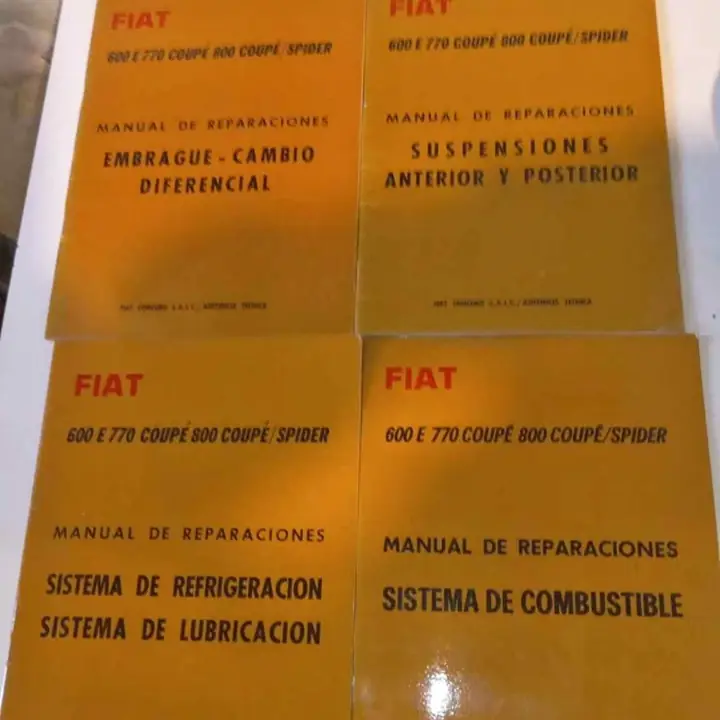 Manuales de relaciones fiat 600 E 700 coupe 800coupe/spider