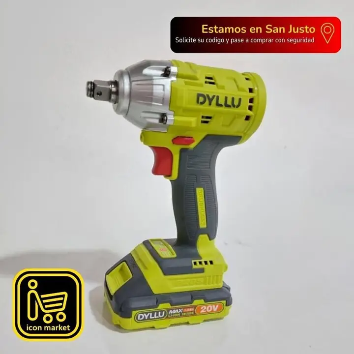 Llave de impacto Dyllu 20v 300 nm brushless con 2 baterías de 1.5Ah + Cargador y Maletin
