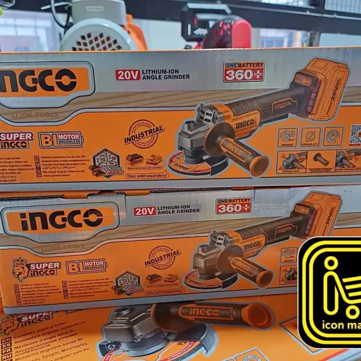 Amoladora Inalámbrica Brushless (gatillo Paleta) 115mm 20v Ingco (Solo) sin batería ni cargador