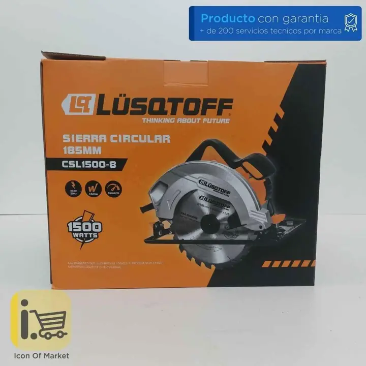 Sierra Circular Mano 1500w Lusqtoff Madera 7 1/4 185mm +guia