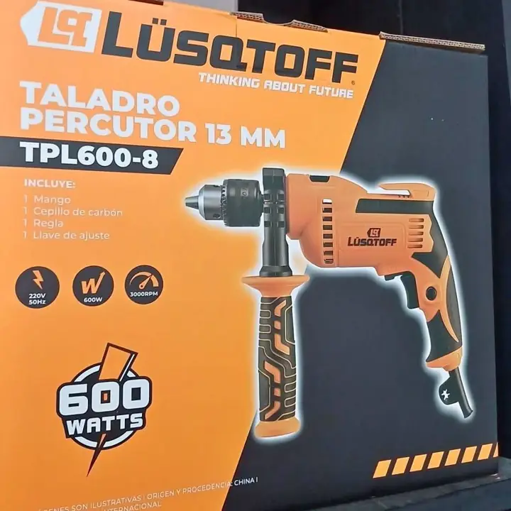 Taladro atornillador percutor 600w eléctrico lusqtoff
