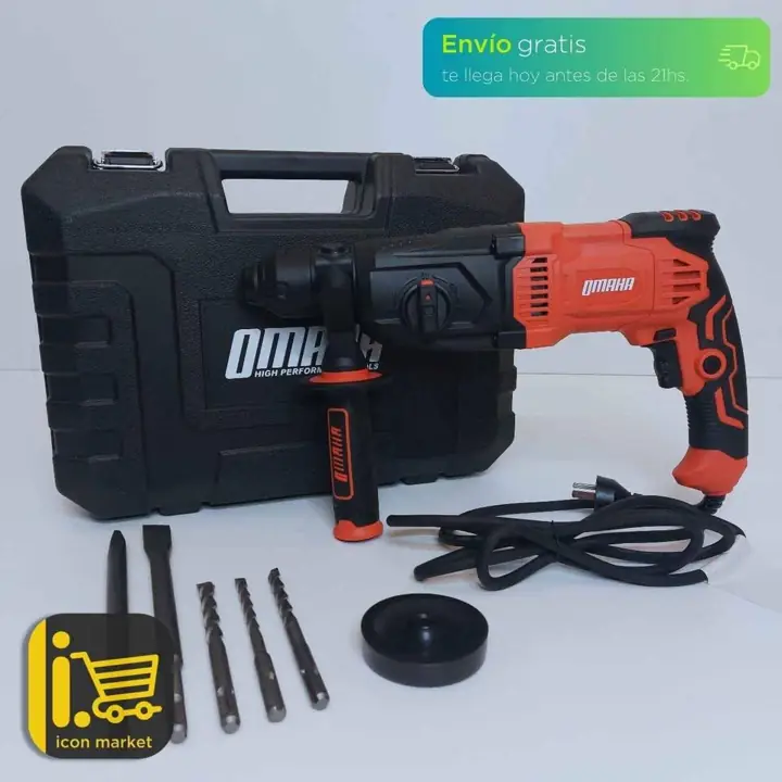Rotomartillo taladro percutor Sds Plus 1050w 2,8j +cinceles +mechas +maletin