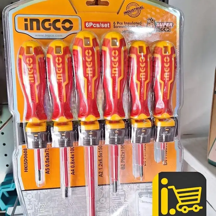 Pinzas pela cable y destornillador 6 unidades para electricidad ingco