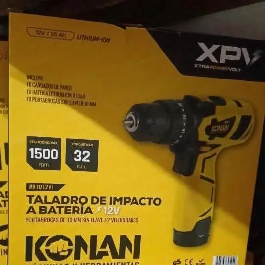 Taladro de impacto a batería 12 v konan