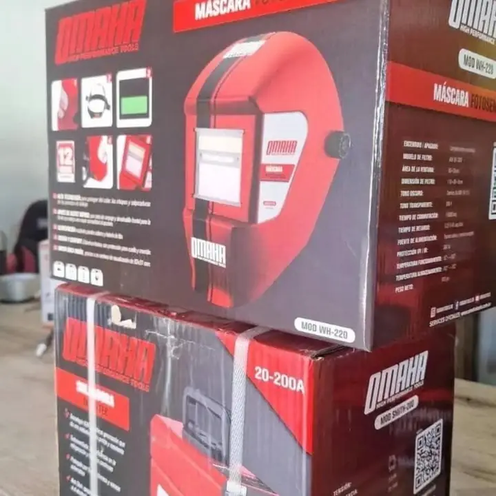 Soldadora inverte 200amp +máscara fotosensible omaha