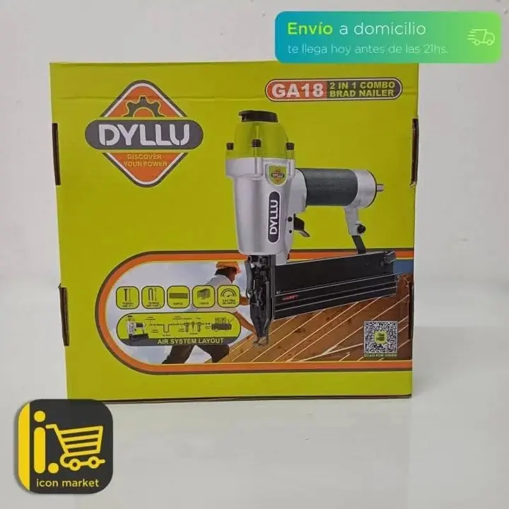 Clavadora engrapadora Neumática 2 en 1 para Clavos y Grapas DYLLU GA18
