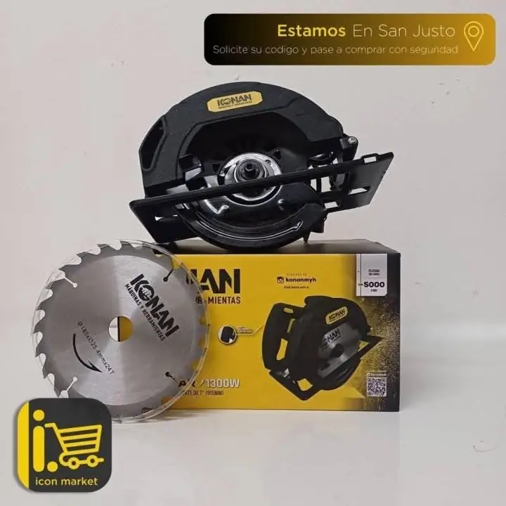 Sierra Circular 1300W 185mm con Disco de Corte – Alta Precisión y Potencia