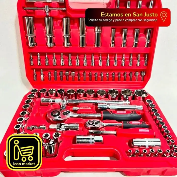 Set Juego de Llaves Tubos y Puntas Combinadas OMAHA 108 Piezas Encastres 1/4" y 1/2" + Maletín