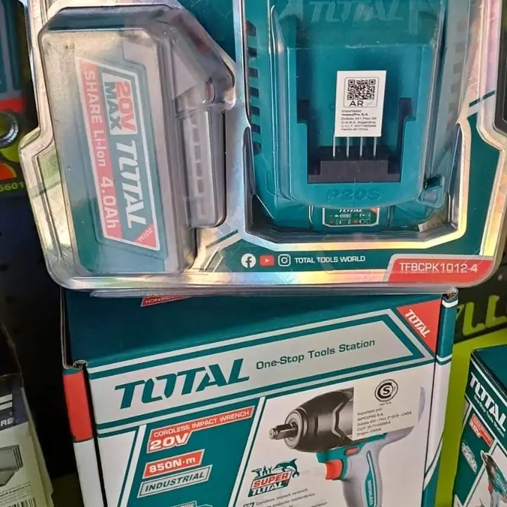 Llave de impacto 850nm+1 batería 4ah cargador total