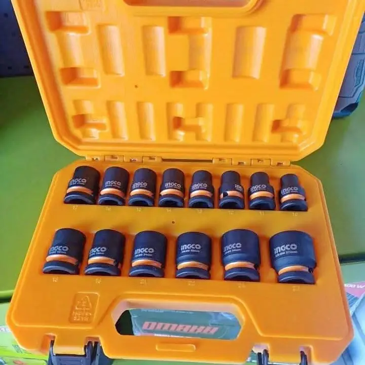 Juego de tubos de impacto 14 piezas ingco cm maletín profesional