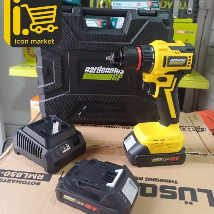 Taladro Atornillador 10mm18v + 2bat + Cargador + Maletin Garden Plus By Lüsqtoff