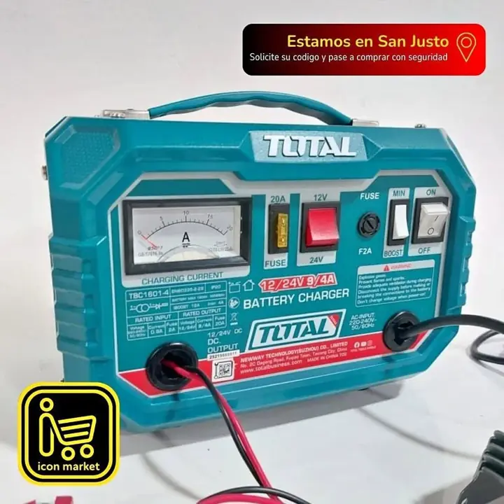 Cargador de batería Total 12/24 v 180 amp para Auto Lancha y Camioneta