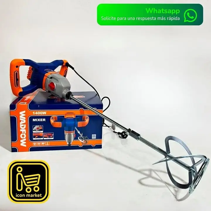 Mezclador Eléctrico Wadfow 1400w 800rpm Yeso Pintura Cemento