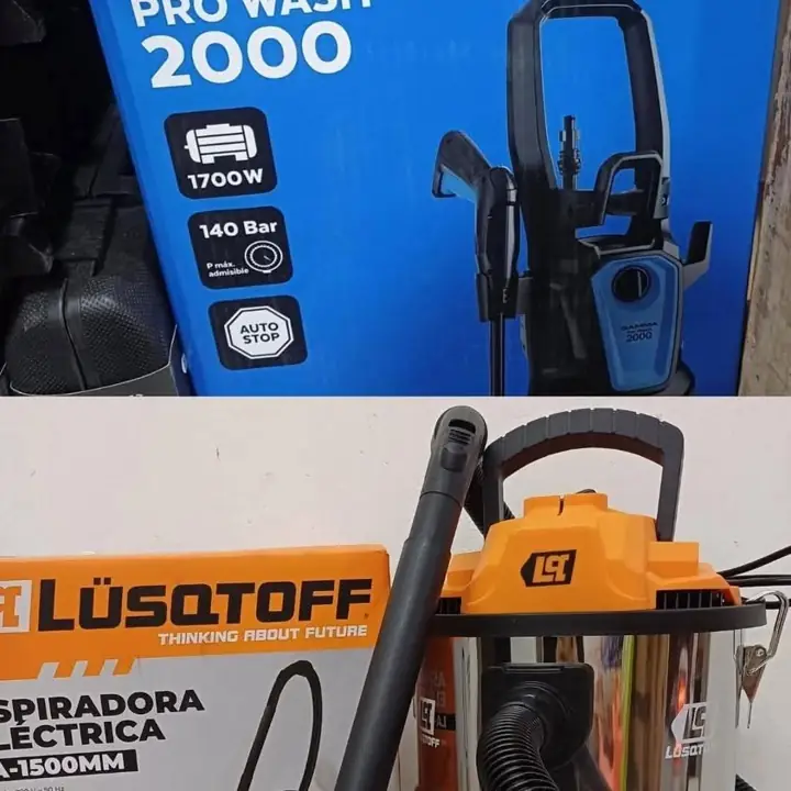 Combo hidrolavadora 140bar 1700w+ aspiradora 15 litros 1400w
