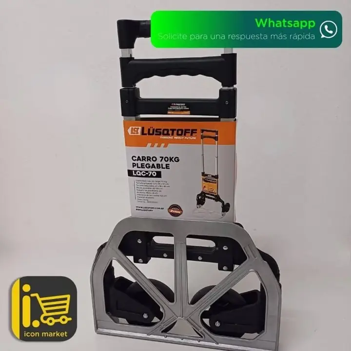Carro Plegable Lusqtoff | Soporta 70 kg | Práctico y Liviano