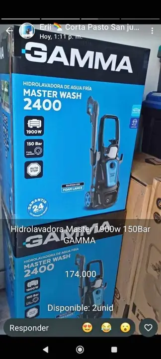 Hidrolavadora Master 1900w 150Bar GAMMA 174.000