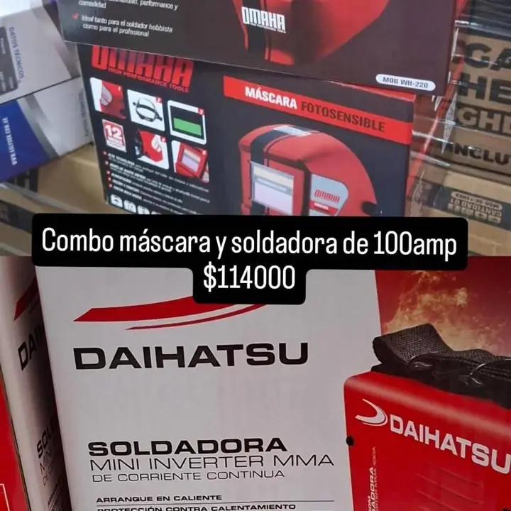 Cmbo soldadora 100 amp y máscara fotosensible