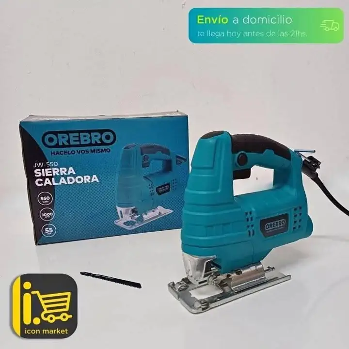 Sierra Caladora OREBRO JW-550 | 550W | 3000 rpm | Corte en Madera 55 mm | Ergonómica y Precisa
