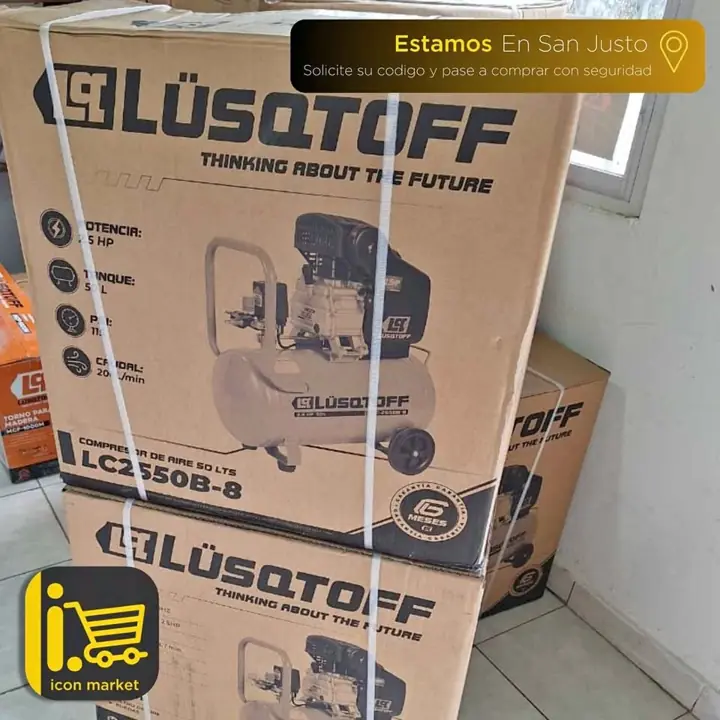 Compresor de Aire 50 Litros 2.5 Hp Portatil Lusqtoff +kit compresor