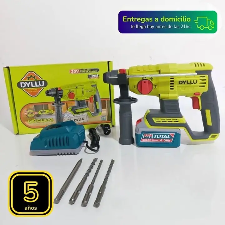 Rotomartillo inalámbrico 22mm dyllu 1bateria4ah cargador