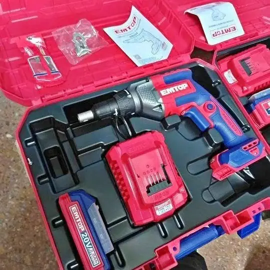 Atornillador para durlock emtop 1 bat cargador + maletín