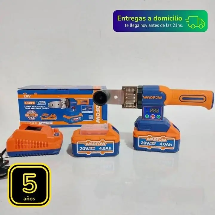 Termofusora inalámbrica 20v con 2 baterías 4.0ah + cargador