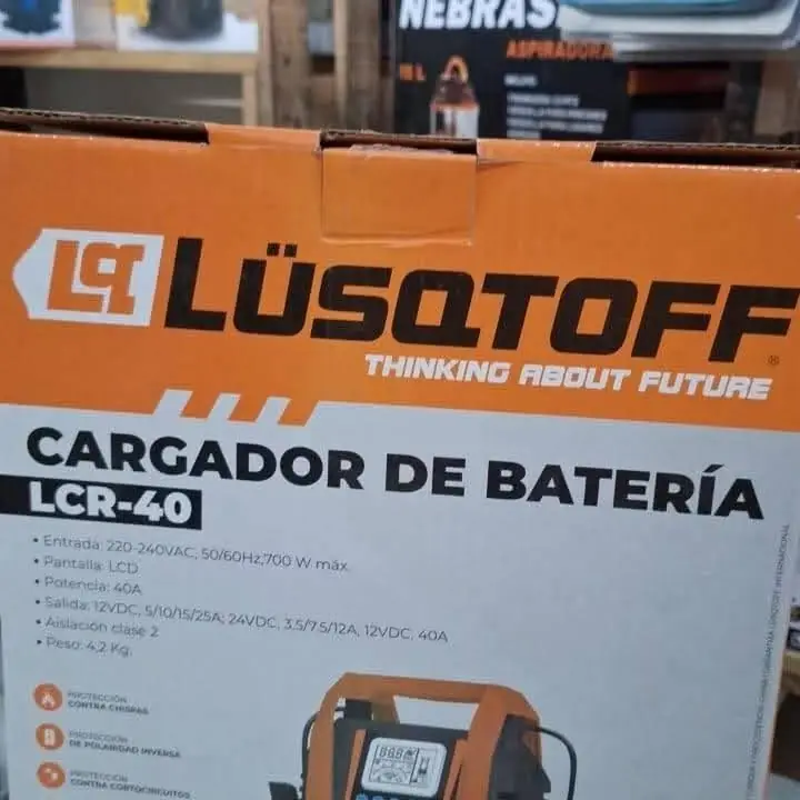 Cargador de batería portátil 40amp 12 24 V moto