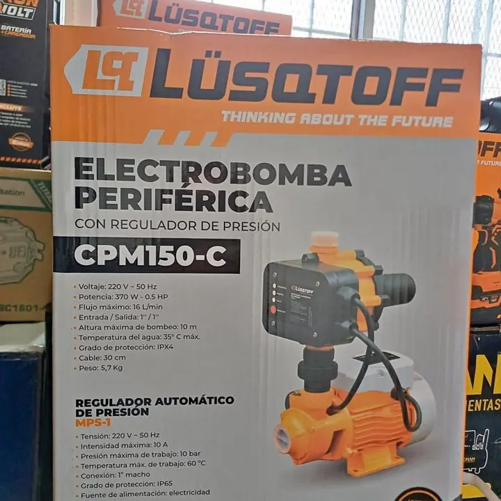 Bomba Periferica 1/2HP + Regulador de Presión LUSQTOFF