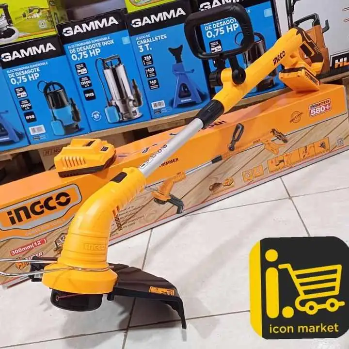 Bordeadora Inalámbrico 20v Ingco + Batería 2.0Ah y Cargador
