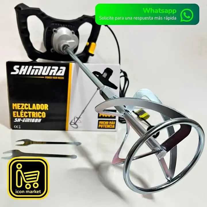 Mezclador Multiuso Shimura 1400W Batidor para Pintura, Cemento
