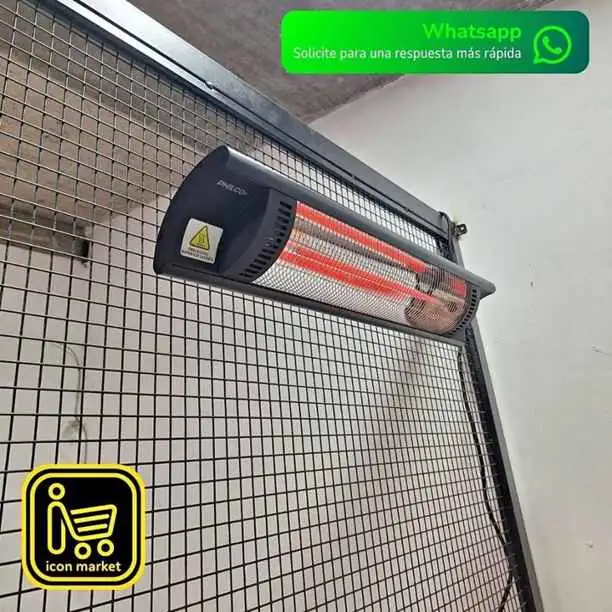 Calefactor Infrarrojo de Pared Philco 2000W Control Remoto 4 Niveles de Potencia Interior y Ext