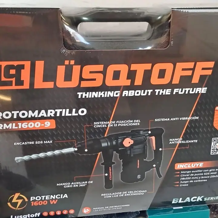 Rotomartillo+1600w+10+Joules+Sds+Max+V.+Variable+LUSQTOFF+BLACK+Series+ 233.000 Disponible:+1unid