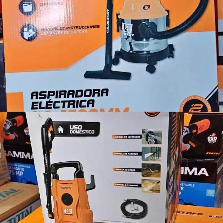 Aspiradora 15litros 1400w+ hidrolavadora 100 bar 1200w lusqtoff