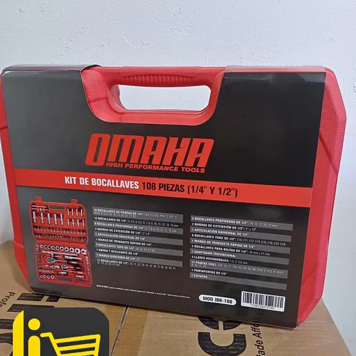 Cajas de bocallaves 108 piezas 1/2 1/4 omaha