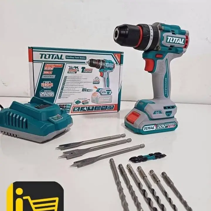Taladro Atornillador Percutor 20v 96nm + Batería 2.0Ah + Cargador y Accesorios