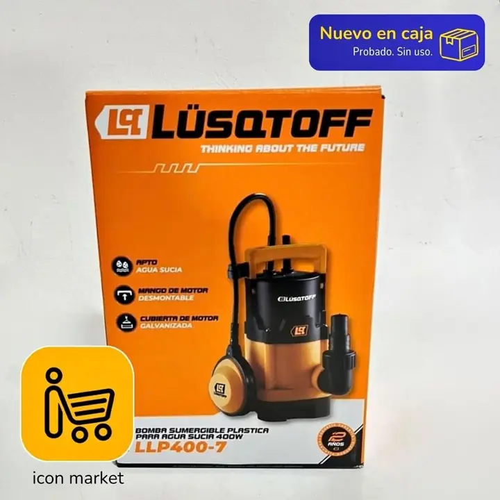 Bomba Sumergible Plástica para Agua Sucia Lusqtoff LLP400-7 400W