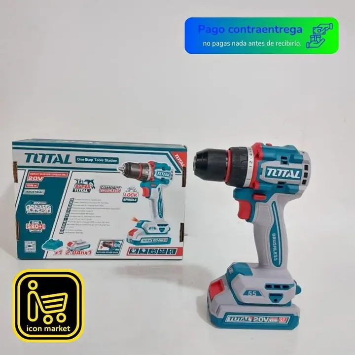 Taladro atornillador 55nm inalámbrico incluye 1bat20v y cargador total