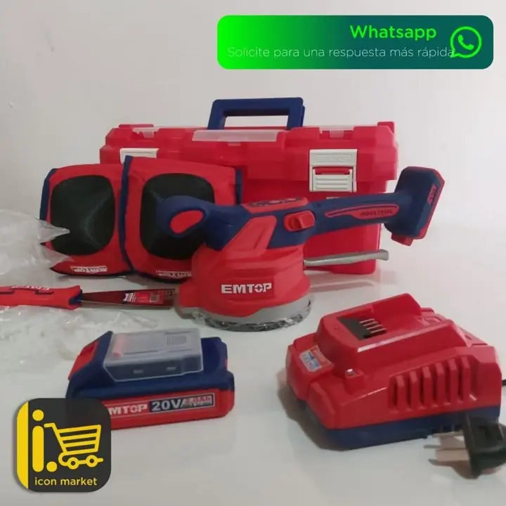 Ventosa Vibradora Inalámbrica 20V – 60 kg | 130 mm | Kit Completo