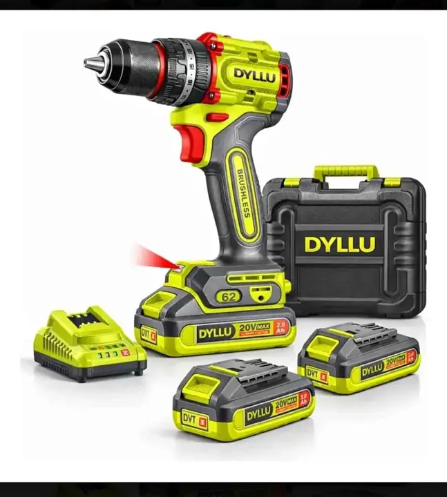 Taladro Atornillador Percutor 20v 62nm Dyllu + baterías y Cargador